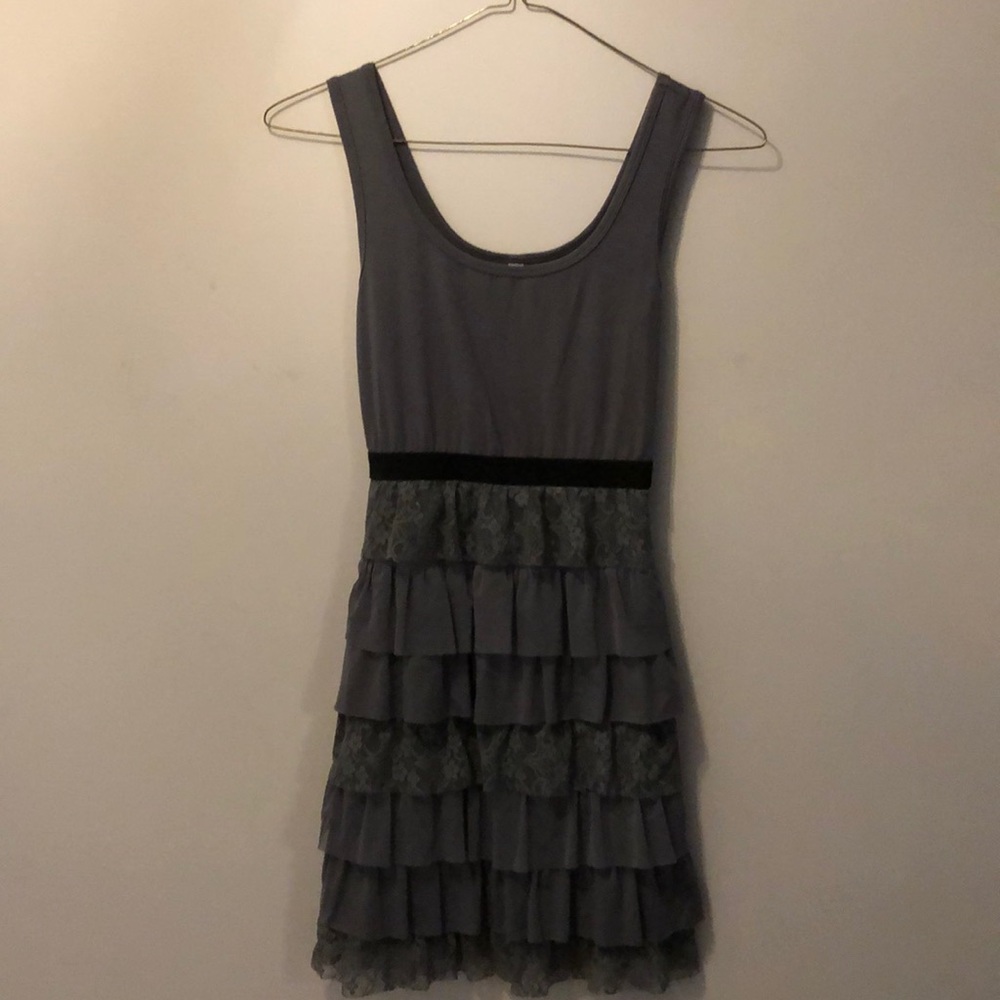 Ruffled grey dress